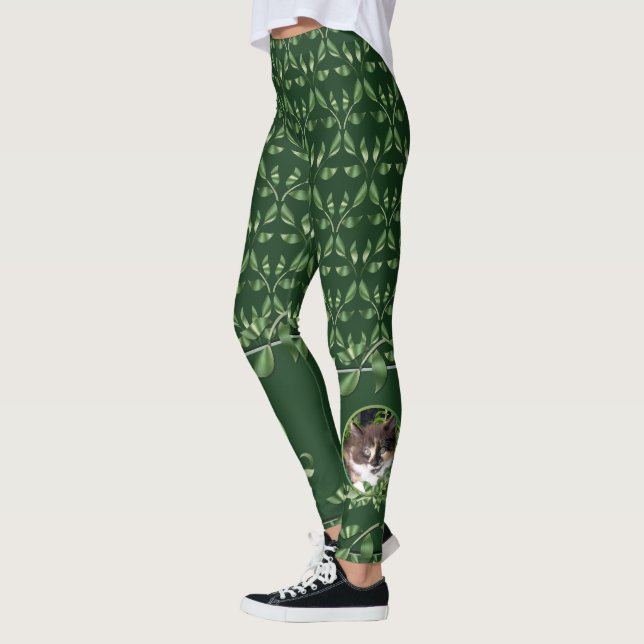 Leggings Calico Cat In Jade Plante (Gauche)
