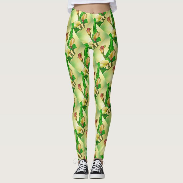 Leggings Calla Se Lie Contre Un Ombre Vert (Devant)