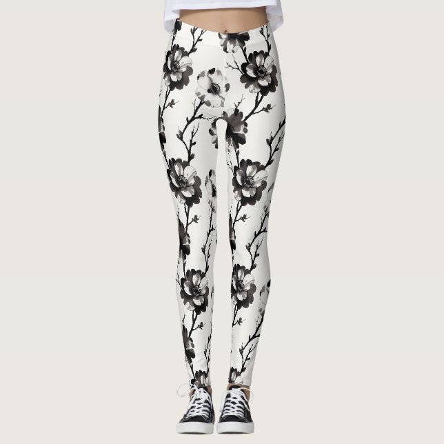 Leggings Camélias de style japonais (Devant)