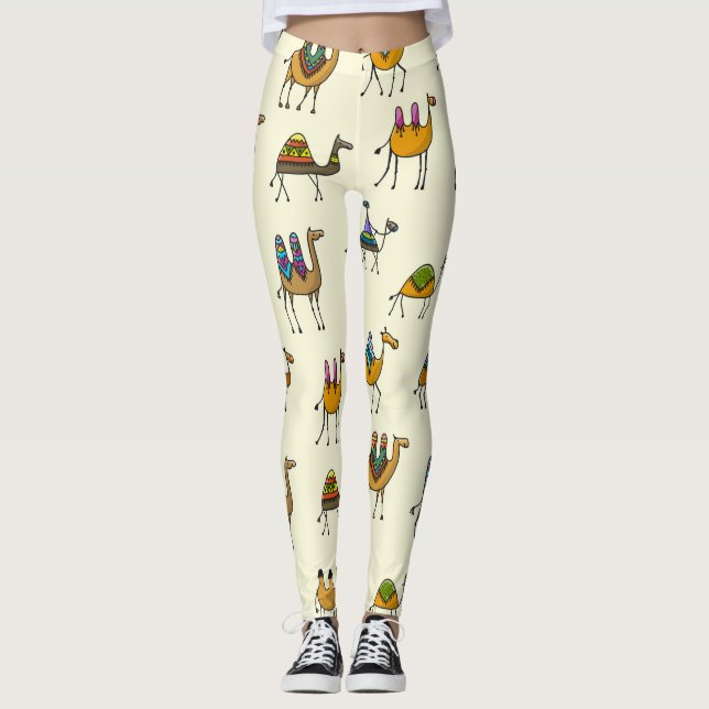 Leggings Camels Caravan Motif décoratif sans couture (Devant)