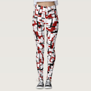 Leggings Camion numérique noir blanc Motif rouge