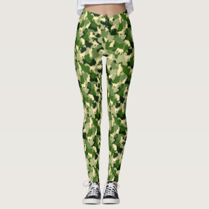 Leggings Camo Cats Green