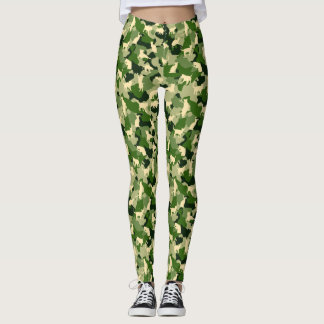 Leggings Camo Cats Green