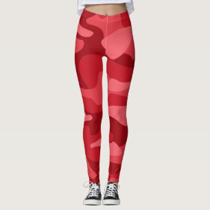 Leggings Camo de couleur rouge impériale