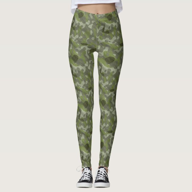 Leggings Camo militaire chic vert tendance Motif Abstrait (Devant)