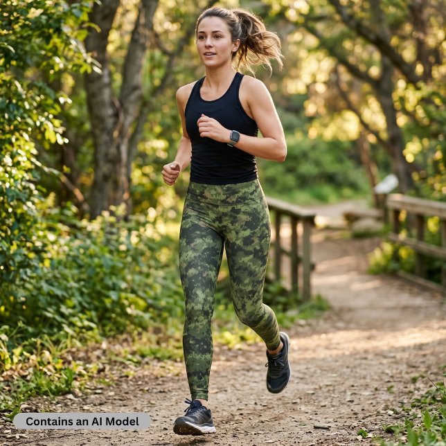 Leggings Camo numérique vert (Créateur téléchargé)
