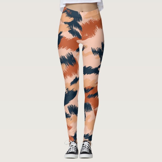 Leggings Camouflage Abstrait : Papier peint Vintage sans co (Devant)