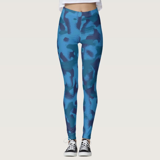 Leggings camouflage bleu (Devant)
