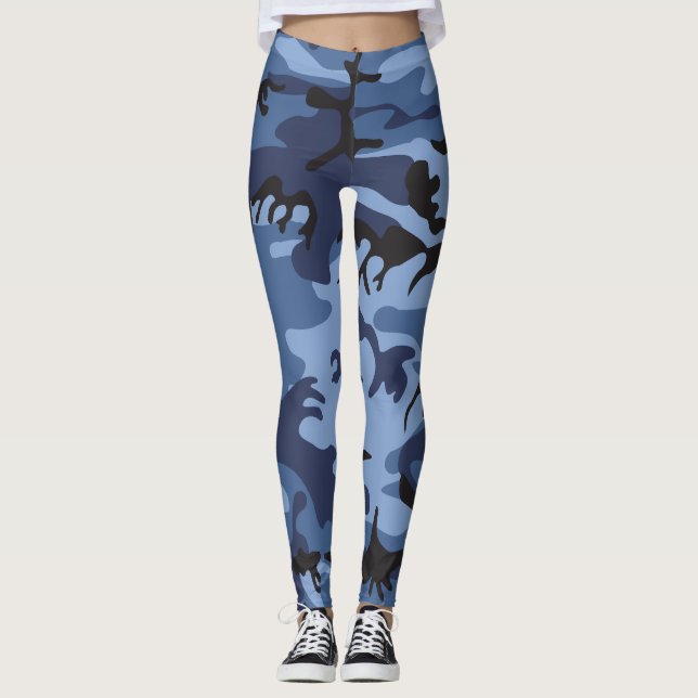 Leggings Camouflage bleu marine, Militaire, Armée (Devant)