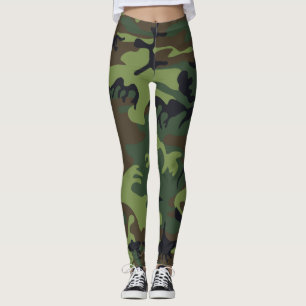 Leggings Camouflage Camos Vert Noir Brown