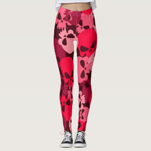 Leggings Camouflage de crâne rose de l'armée Motif Allover 