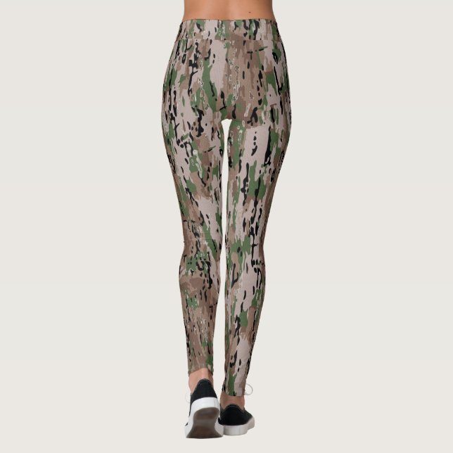 Leggings Camouflage de forêt vert kaki (Dos)