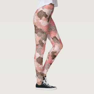 Leggings Camouflage de la Parties scintillant Rose Gold Cam