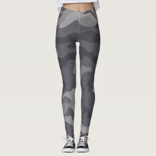 Leggings Camouflage de texture grise. Camo ton