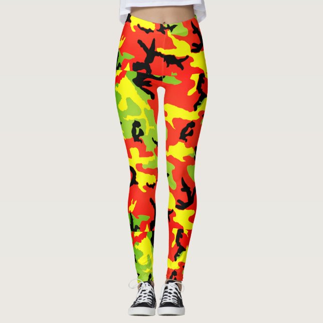 Leggings Camouflage éthiopien de Rastafari - guêtres (Devant)