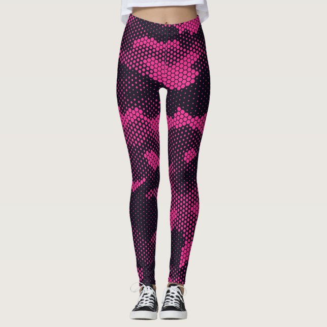 Leggings Camouflage hexagonal, texture militaire arrière -  (Devant)