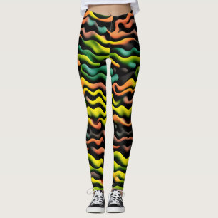 Leggings Camouflage Jaune Orange Motif psychédélique