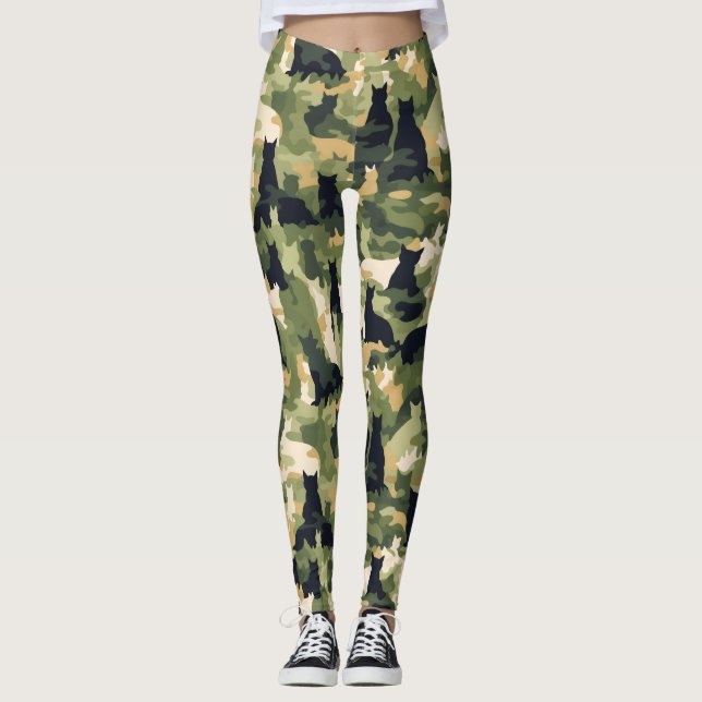 Leggings Camouflage militaire des chats (Devant)