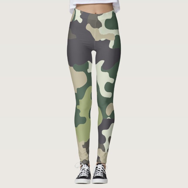 Leggings camouflage multi de came (Devant)
