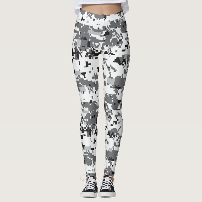 Leggings Camouflage numérique gris (Devant)