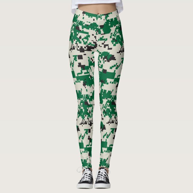 Leggings Camouflage numérique vert (Devant)