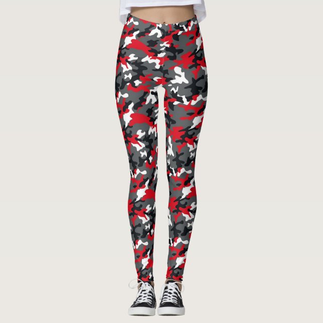 Leggings camouflage rouge (Devant)