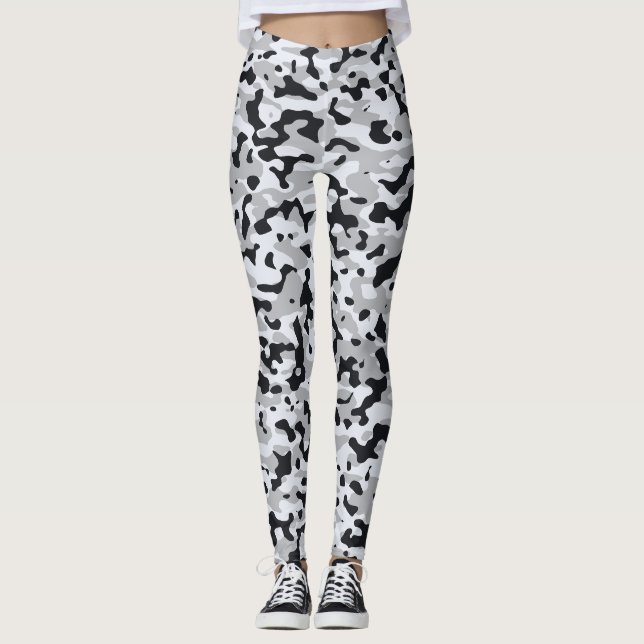 Leggings Camouflage urbain à fort contraste (Devant)