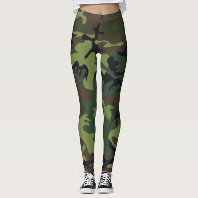 Leggings Camouflage vert (Devant)