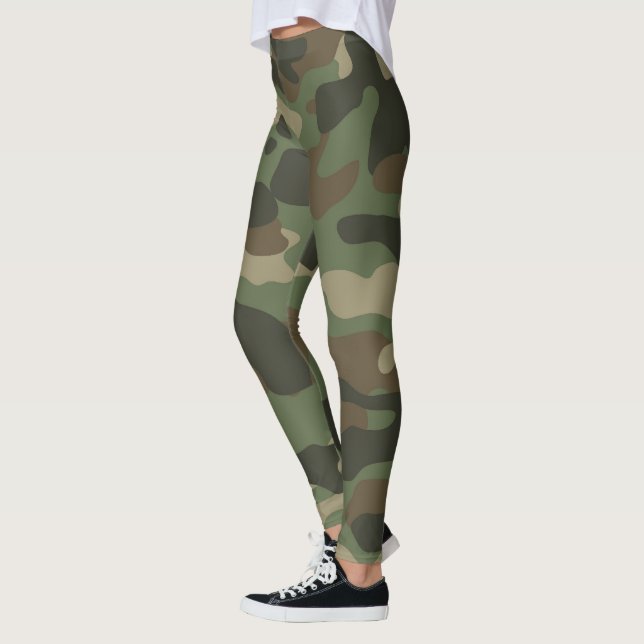 Leggings Camouflage Vert Camo Motif de l'armée (Gauche)