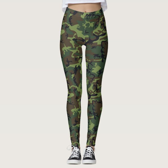 Leggings Camouflage vert militaire (Devant)