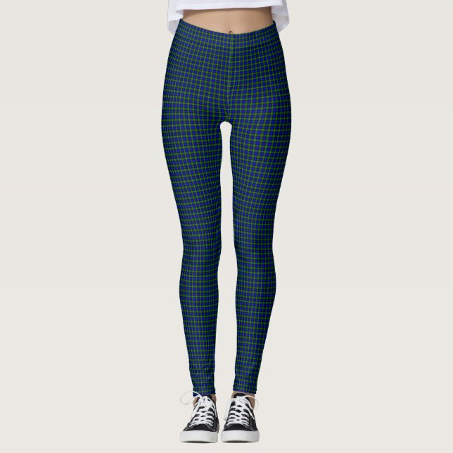 Leggings Campbell tartan bleu vert plaid (Devant)