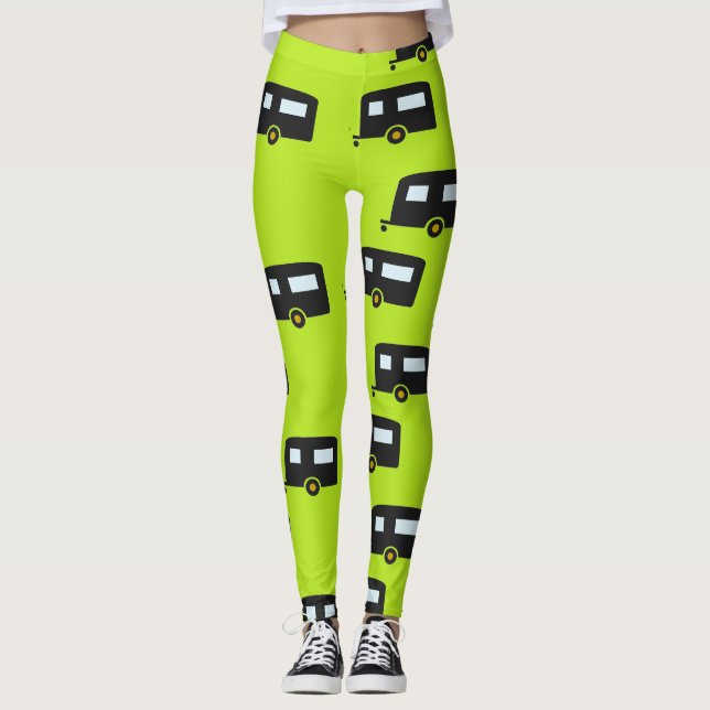 Leggings Camping remorques en vert (Devant)