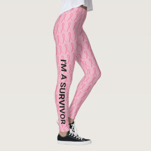 Leggings Cancer du sein Faites votre nom Double Sid Pink Ri