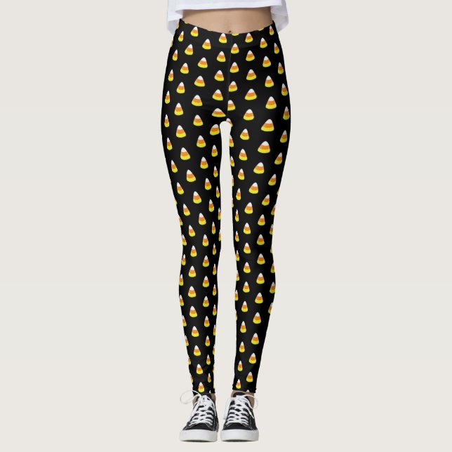 Leggings Candy Corn Couleur Arrière - plan personnalisée (Devant)