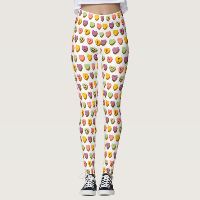 Leggings Candy Hearts Amour Motif (Devant)