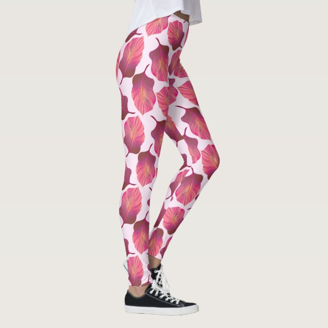 Leggings Canna Tropicanna Feuilles en rose (Droite)