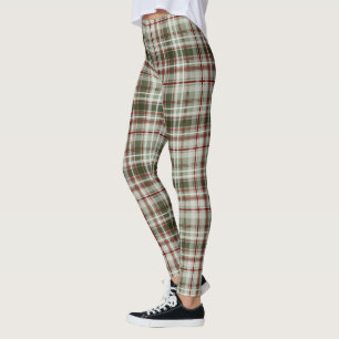 Leggings Canneberge motif de Noël et tartan de loden plaid