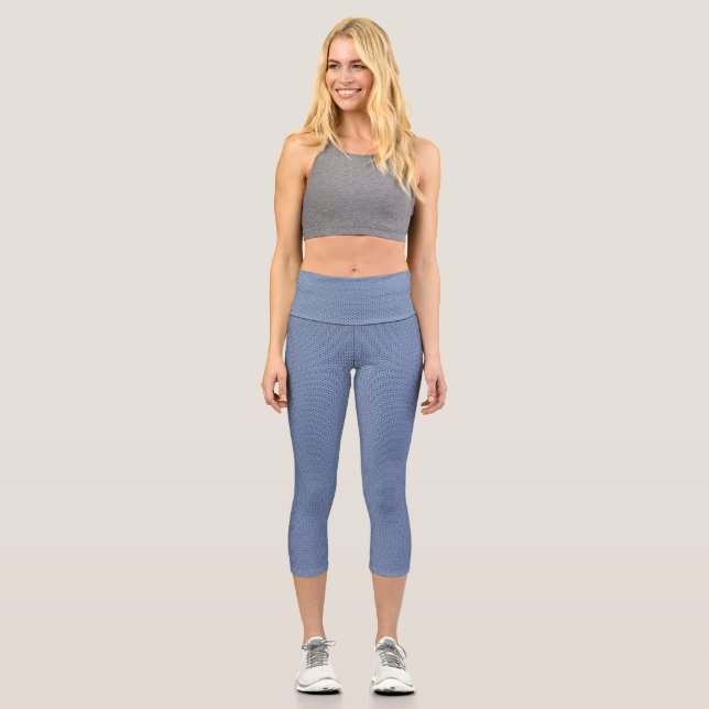 LEGGINGS CAPRI 藍色の波小紋 (Recto)