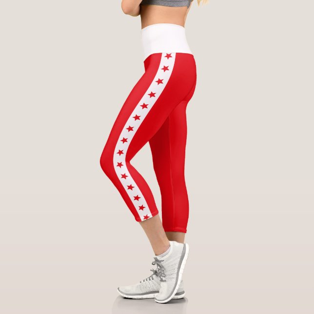 Leggings Capri 1776 USA 250th Birthday Patriotic American Flag (Gauche)