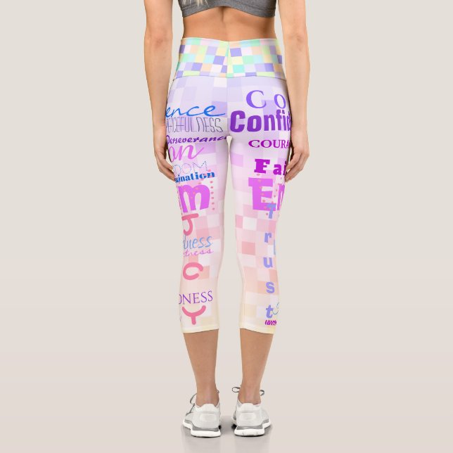 Leggings Capri 24 traits positifs Qualités humaines personnalisé  (Verso)