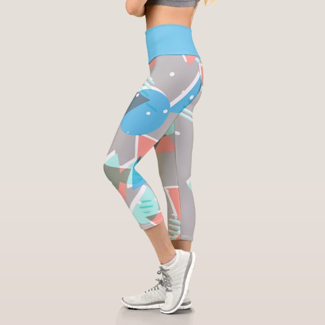 Leggings Capri Abstrait Bauhaus demi-cercles Mod Pop Art Motif (Gauche)