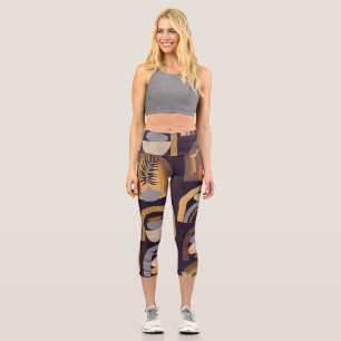 Leggings Capri Abstrait bohème : minimaliste charme Vintage.