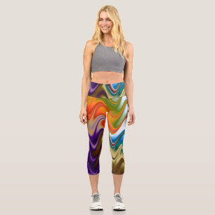 Leggings Capri Abstrait multicolore ondulé