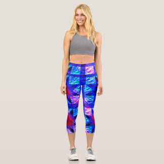 Leggings Capri abstrait vif et sourd