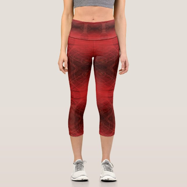 Leggings Capri Acceptation | Médaillons de méditation rouge (Recto)