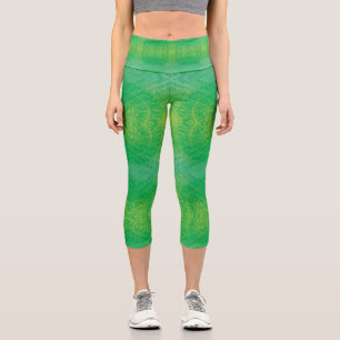 Leggings Capri Acceptation   Médaillons de saumons jaunes bleus
