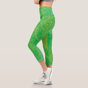 Leggings Capri Acceptation   Médaillons de saumons jaunes bleus
