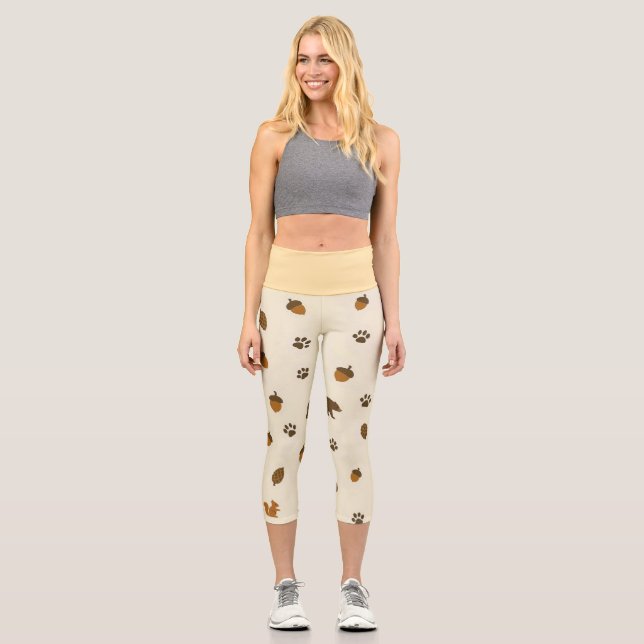 Leggings Capri Acorns et Pinecones Animaux des bois (Recto)