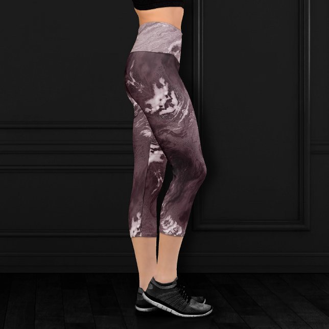 Leggings Capri Agate de mauve cristallisée | Marbre rose Rose pou (Créateur téléchargé)
