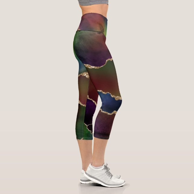 Leggings Capri Agate foncé intense | Moody Rainbow Jewel Tone (Droite)